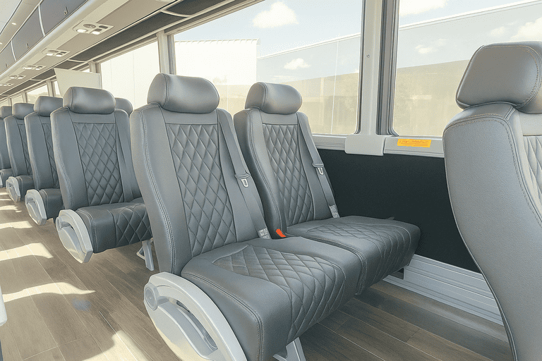 interior of North Bergen Charter Bus charter bus