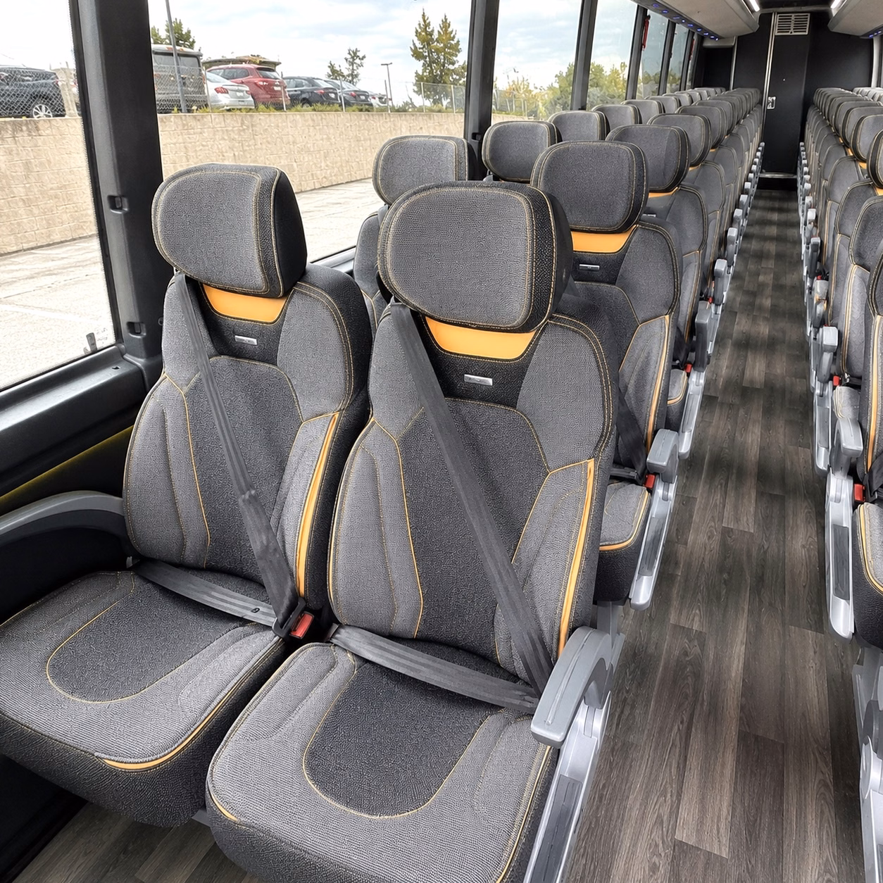 56 passenger charter bus inside