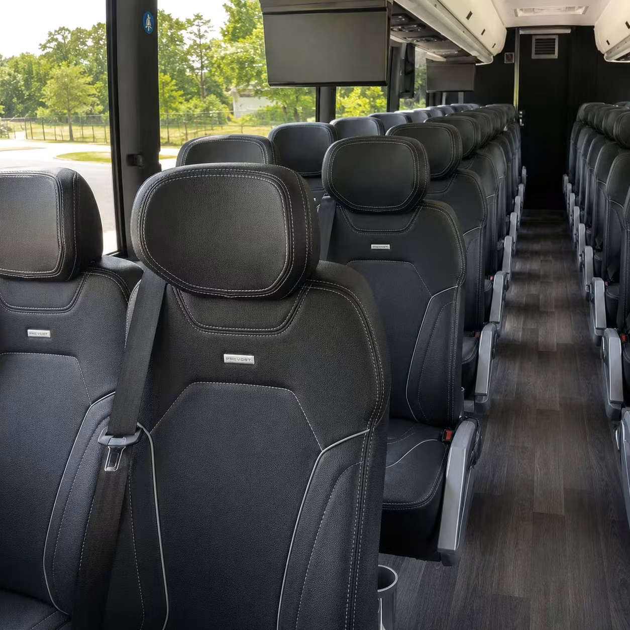 56 passenger charter bus interior